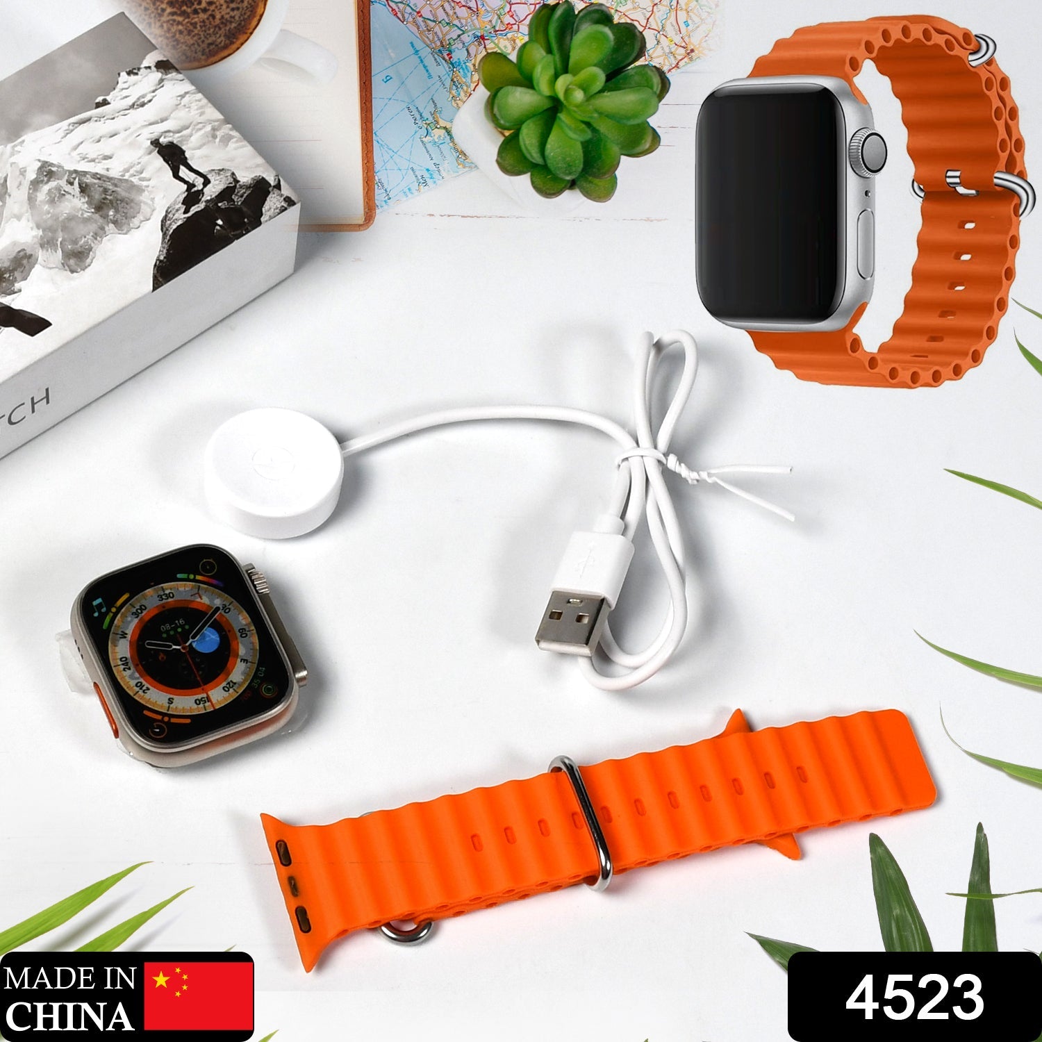 4523 Ultra Seris T800 Smart Watch Men & Female Smartwatch Bluetooth Call Wireless Charge Fitness Bracelet Watch Large 49 MM Screen Smart Watch DeoDap 4523 Ultra Seris T800 Smart Watch Men & Female Smartwatch Bluetooth Call Wireless Charge Fitness Bracelet Watch Large 49 MM Screen Smart Watch DeoDap